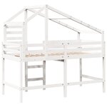 vidaXL Lit superposé avec échelle et toit sans matelas blanc 80x200 cm