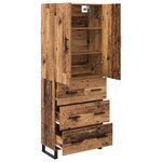 vidaXL Haut Armoire 2 Pièces Bois Ancien Bois Aggloméré et Verre