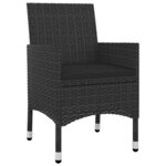 vidaXL Ensemble à manger de jardin coussins 3 Pièces Résine tressée Verre