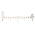vidaXL Cadre de lit Blanc Bois massif 160x200 cm