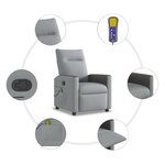 vidaXL Fauteuil de massage inclinable Gris clair Tissu