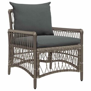 vidaXL Chaise de jardin Gris 60 x 70 x 78cm polyrotin