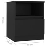 Vidaxl tables de chevet 2 pièces noir 40x40x50 cm aggloméré