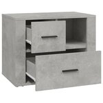 vidaXL Table de chevet Gris béton 60x36x45 cm Bois d'ingénierie
