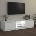 vidaXL Meuble TV avec lumières LED blanc 140x40x35 5 cm