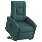 vidaXL Fauteuil inclinable électrique vert foncé tissu