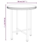 vidaXL Table de salle à manger Noir Ø50 cm Verre trempé et acier