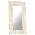 vidaXL Miroir Blanc 80x50 cm Bois de manguier massif