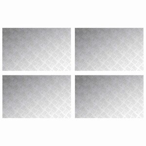 vidaXL Plaques à damier 4 Pièces Argent 80 x 50 cm Aluminium