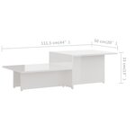 Vidaxl table basse blanc brillant 111 5x50x33 cm bois d'ingénierie
