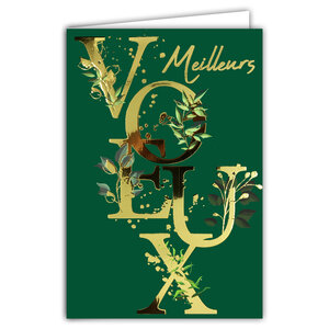 Carte Meilleurs Vœux Bonne Année + Enveloppe 12x17cm