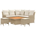 vidaXL Ensembles de meubles 6 Pièces Beige et crème Rotin PE