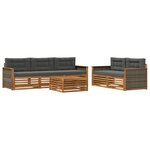 vidaXL Ensemble de canapés d'extérieur 6 pc Naturel et Anthracite