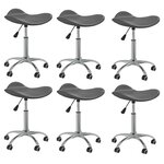vidaXL Chaises pivotantes à manger lot de 6 gris similicuir