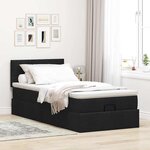 vidaXL Cadre de lit ottoman avec matelas noir 90x190 cm tissu