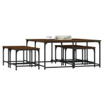 vidaXL Tables basses gigognes 5 Pièces chêne marron bois d'ingénierie