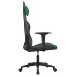 vidaXL Chaise de jeu Noir et vert Similicuir