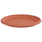 vidaXL Plateau à fleurs rond 24 Pièces Rouge brique Ø 27 x 2 5 cm