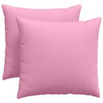 vidaXL Coussins de canapé 2 pc tissu Rose 45 x 45 cm