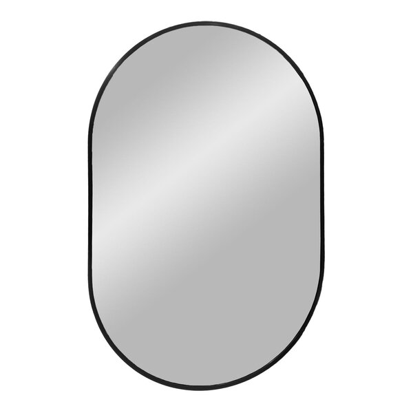 Miroir rectangulaire en aluminium avec cadre noir 50 x 80 cm