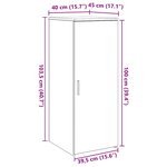 vidaXL Armoire de rangement noir 40x45x103 5 cm bois d'ingénierie