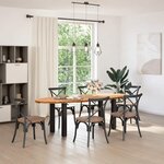 vidaXL Table à manger marron clair bois de chêne massif ovale