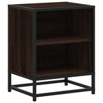 vidaXL Tables de chevet 2 Pièces chêne marron bois d'ingénierie et métal