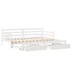 vidaXL Lit de jour avec gigogne et tiroirs sans matelas blanc 90x200cm