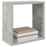 vidaXL Étagères cube murales 2 Pièces Gris béton 30x15x30 cm