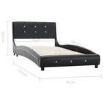 vidaXL Cadre de lit sans matelas noir similicuir 90x200 cm