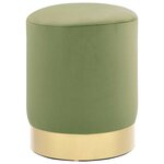 vidaXL Tabouret Vert moutarde et doré Velours 28 x 36 cm