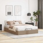 vidaXL Cadre de lit ottoman sans matelas cappuccino 140x190 cm
