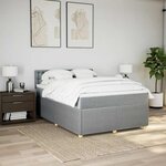 vidaXL Sommier à lattes de lit avec matelas Gris clair 140x190cm Tissu