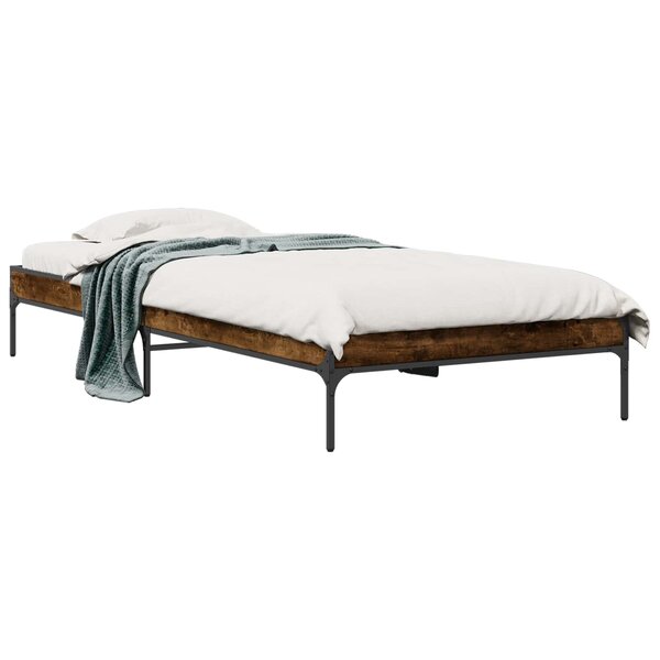vidaXL Cadre de lit Chêne Fumé 80 x 200 cm Bois d'ingénierie