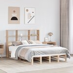 vidaXL Lit bibliothèque sans matelas 135x190 cm bois massif