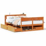 vidaXL Cadre de lit sans matelas cire marron 140x190cm bois pin massif