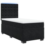 vidaXL Sommier à lattes de lit avec matelas Noir 90x190 cm Velours