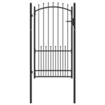 Vidaxl portail de clôture avec pointes acier 100x175 cm noir