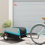 vidaXL Remorque de vélo noir et bleu 45 kg fer