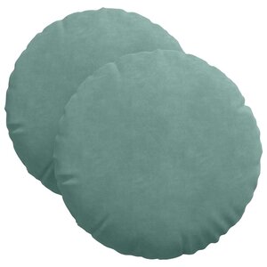 vidaXL Coussins de siège 2 Pièces Vert Mer Ø 40 x 13 cm Velours