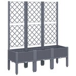 vidaXL Jardinière avec treillis gris 120x40x142 cm PP