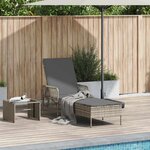vidaXL Chaise longue avec coussin Gris clair 157 x 55 x 92cm polyrotin