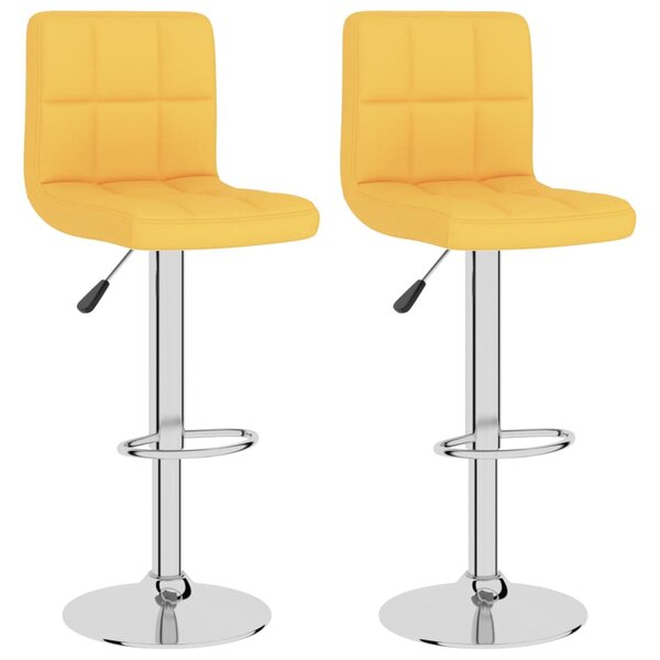 vidaXL Tabourets de bar lot de 2 jaune moutarde tissu
