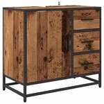 vidaXL Ensemble de mobilier de salle de bain 3 Pièces Bois ancien