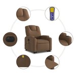 vidaXL Fauteuil inclinable de massage électrique Marron Tissu