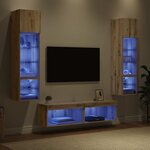 vidaXL Unité murale de TV 6 Pièces Chêne artisanal Bois d'ingénierie