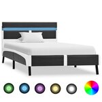 vidaXL Cadre de lit avec LED sans matelas gris similicuir 90x200 cm