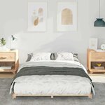 vidaXL Cadre de lit surélevé Marron 135 x 190 cm Bois massif en pin