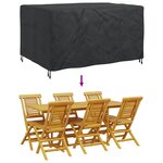 vidaXL Housse pour mobilier d'extérieur Noir 180 x 150 x 85 cm 210D