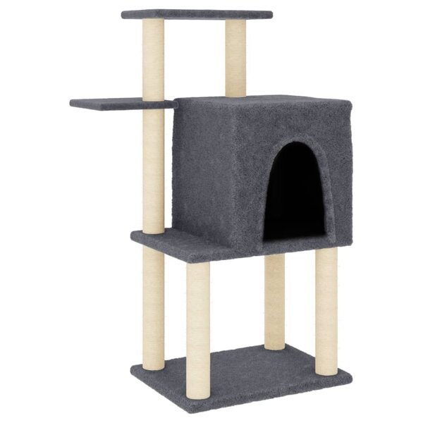 vidaXL Arbre à chat avec griffoirs en sisal gris foncé 97 cm